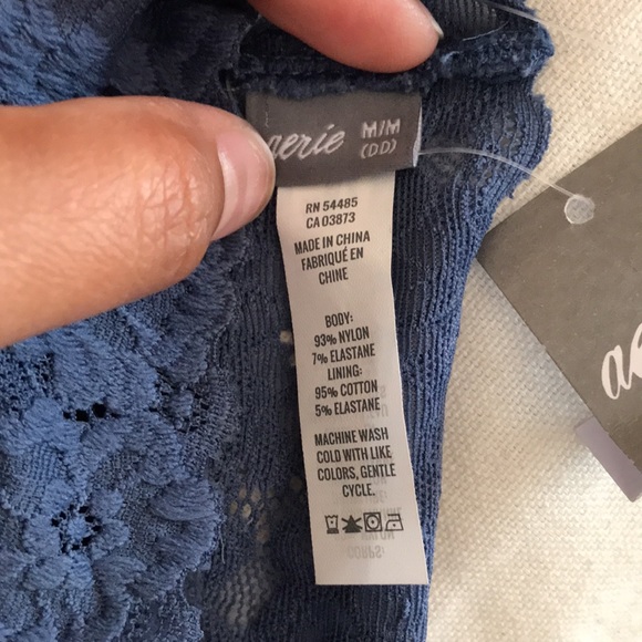 Aerie Blue Lace Halter neck strap Lace Bralette sz M NWT - Picture 2 of 6